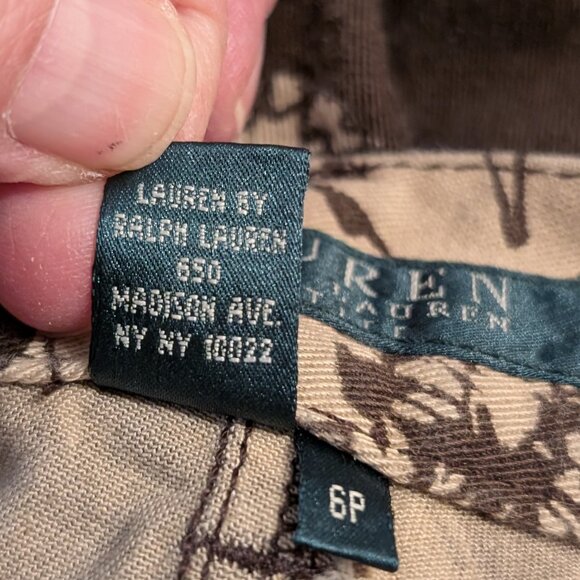 Lauren Ralph Lauren Brown/Tan Floral Print Pants Size 6P - Picture 12 of 13